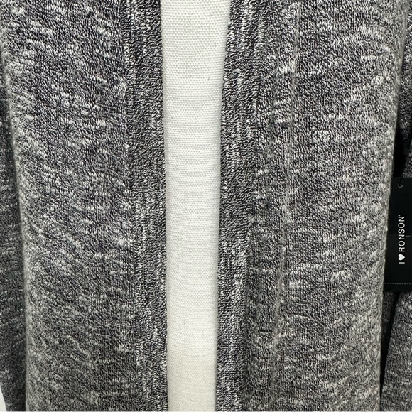 I Heart Ronson Long Grey Open Cardigan Heather Grey Size Medium NEW WITH TAGS - Picture 2 of 8